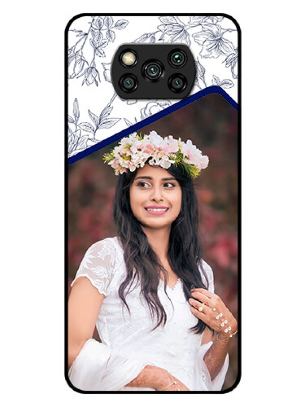 Custom Poco X3 Pro Personalized Glass Phone Case  - Premium Floral Design
