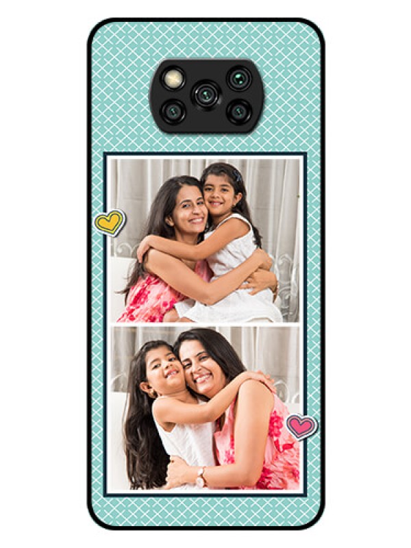Custom Poco X3 Pro Custom Glass Phone Case  - 2 Image Holder with Pattern Design