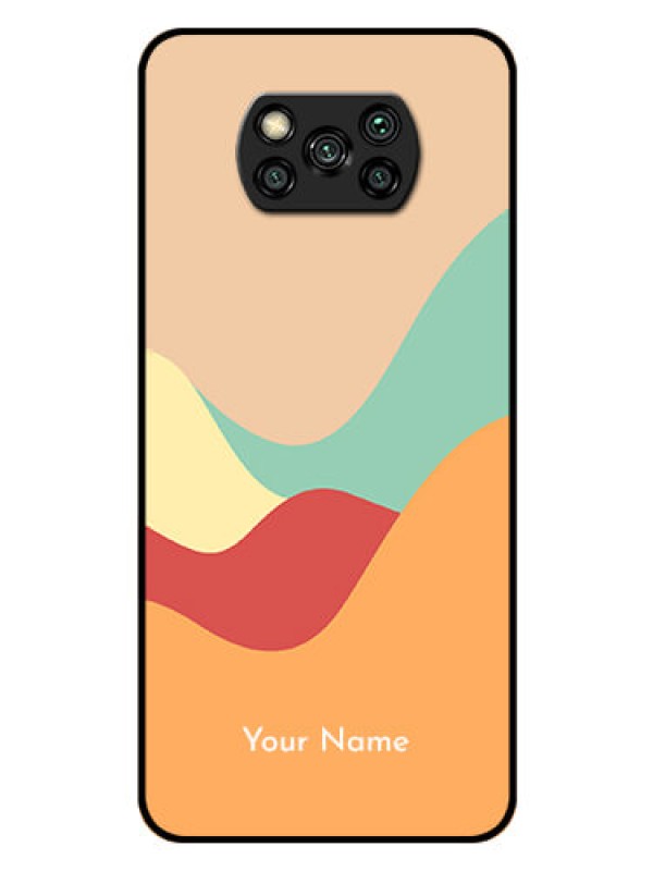 Custom Poco X3 Pro Personalized Glass Phone Case - Ocean Waves Multi-colour Design