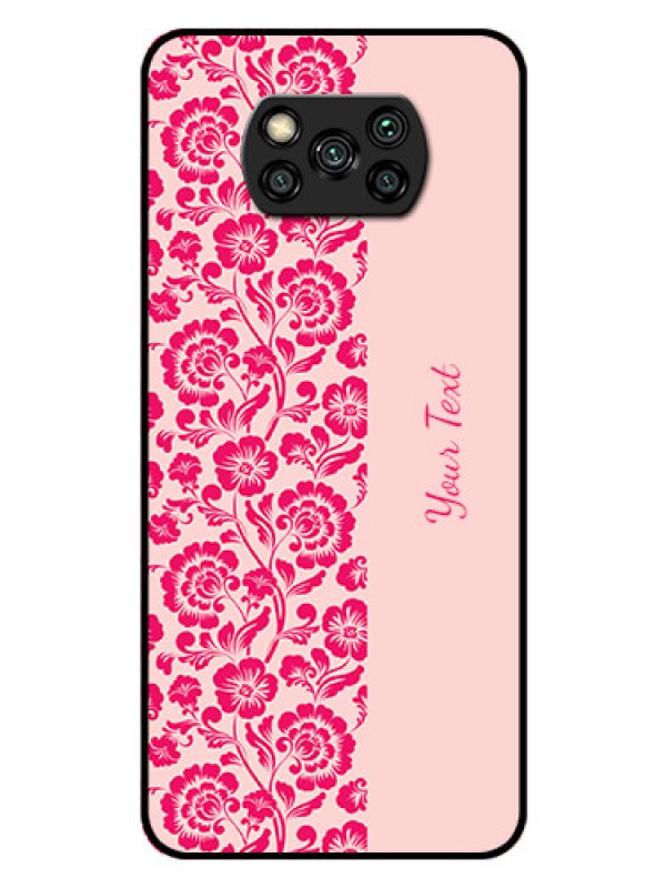 Custom Poco X3 Pro Custom Glass Phone Case - Attractive Floral Pattern Design