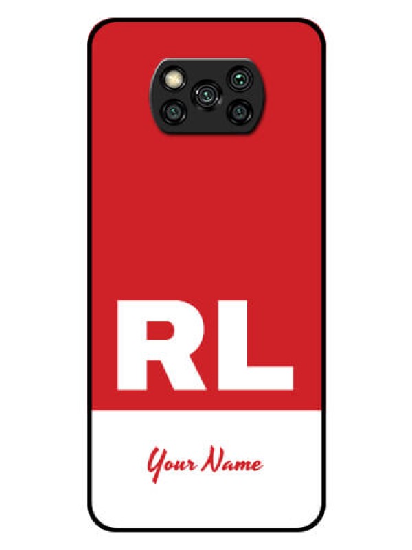 Custom Poco X3 Pro Personalized Glass Phone Case - dual tone custom text Design