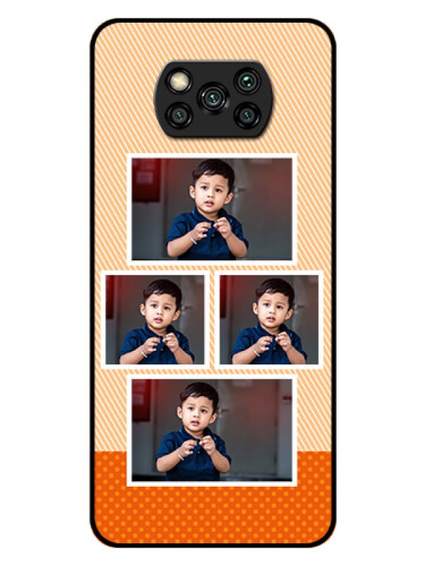 Custom Poco X3 Photo Printing on Glass Case  - Bulk Photos Upload Design