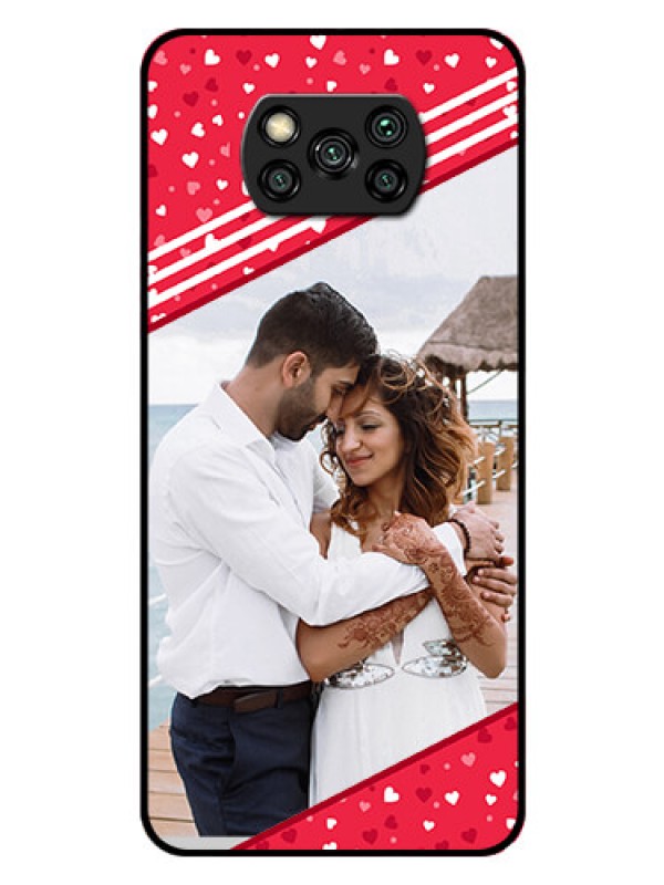 Custom Poco X3 Custom Glass Mobile Case  - Valentines Gift Design
