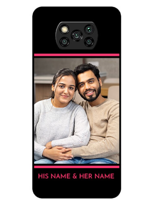 Custom Poco X3 Custom Glass Mobile Case  - with Add Text Design