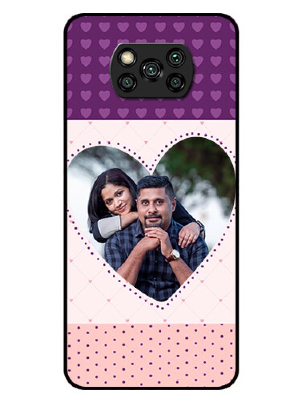 Custom Poco X3 Custom Glass Phone Case  - Violet Love Dots Design