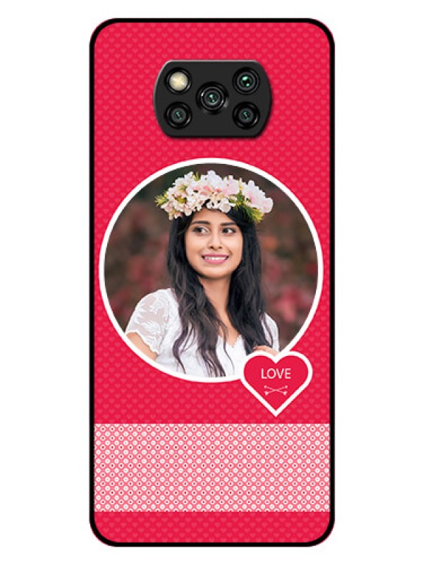 Custom Poco X3 Personalised Glass Phone Case  - Pink Pattern Design