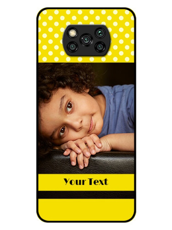 Custom Poco X3 Custom Glass Phone Case  - Bright Yellow Case Design