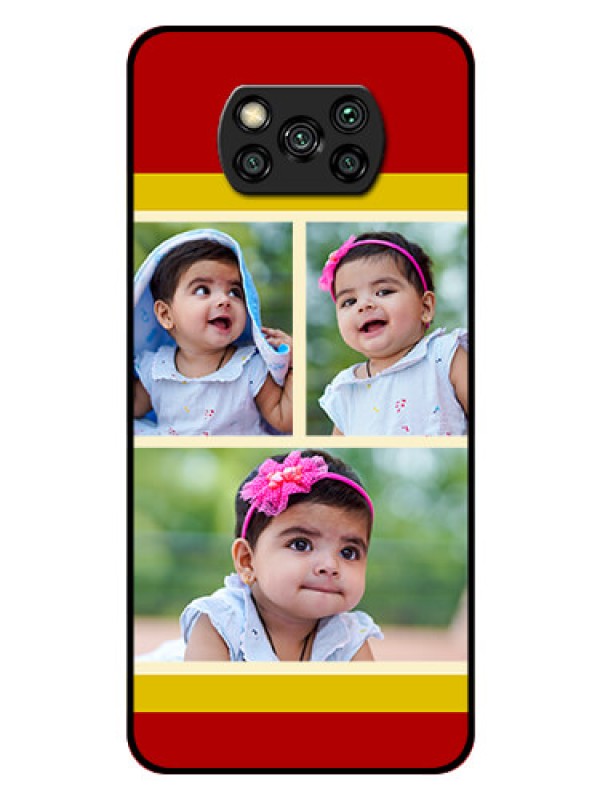Custom Poco X3 Custom Glass Mobile Case  - Multiple Pic Upload Design
