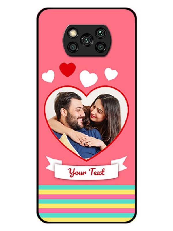 Custom Poco X3 Photo Printing on Glass Case  - Love Doodle Design