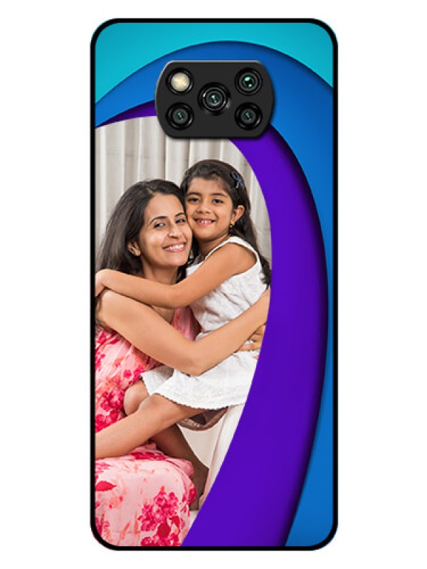 Custom Poco X3 Photo Printing on Glass Case  - Simple Pattern Design