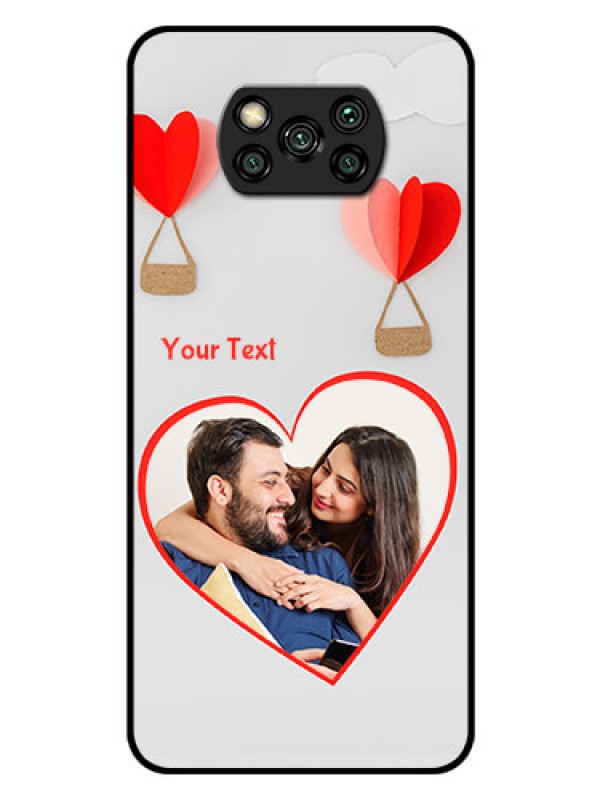 Custom Poco X3 Custom Glass Mobile Case  - Parachute Love Design