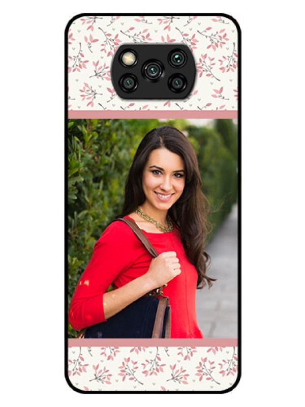 Custom Poco X3 Custom Glass Phone Case  - Premium Floral Design