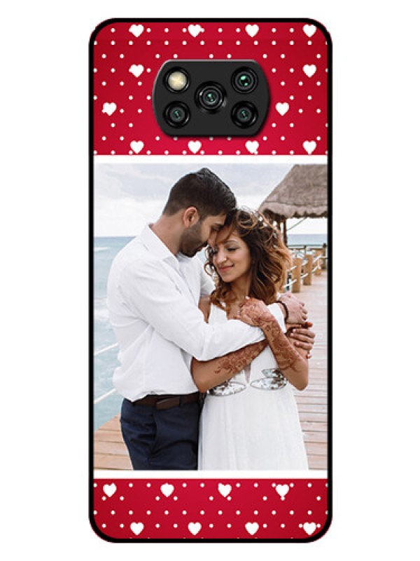 Custom Poco X3 Photo Printing on Glass Case  - Hearts Mobile Case Design