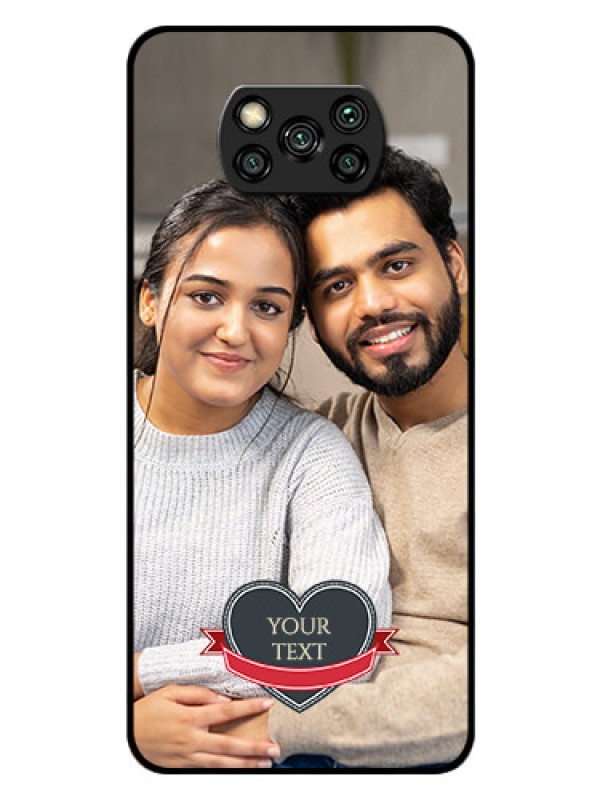Custom Poco X3 Custom Glass Phone Case  - Just Married Couple Design