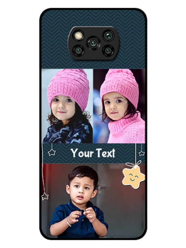 Custom Poco X3 Custom Glass Mobile Case  - Hanging Stars Design