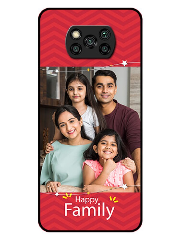 Custom Poco X3 Personalized Glass Phone Case  - Happy Family Design