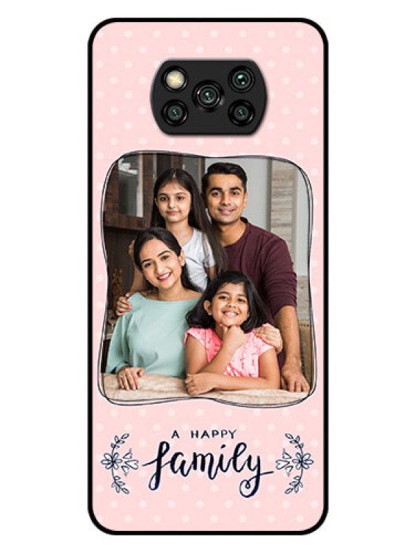 Custom Poco X3 Custom Glass Phone Case  - Family with Dots Design