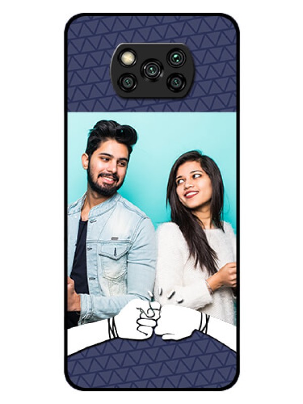 Custom Poco X3 Photo Printing on Glass Case  - with Best Friends Design  