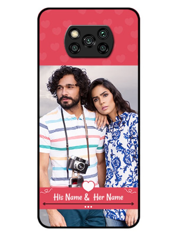 Custom Poco X3 Photo Printing on Glass Case  - Simple Love Design