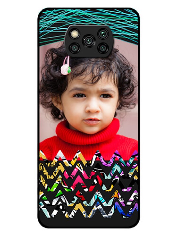 Custom Poco X3 Personalized Glass Phone Case  - Neon Abstract Design