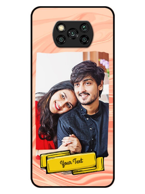 Custom Poco X3 Personalized Glass Phone Case  - Marble Texture Design