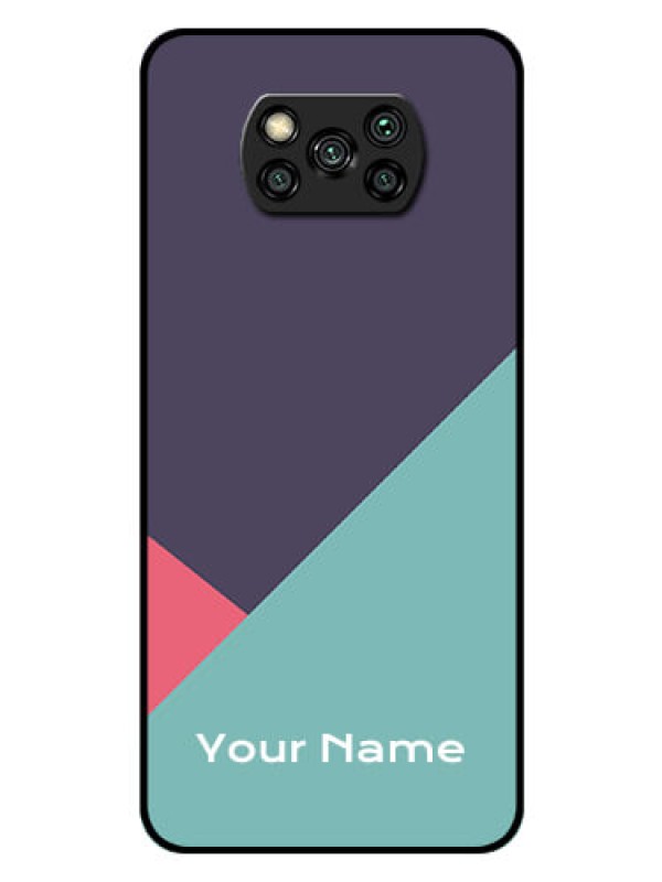Custom Poco X3 Custom Glass Mobile Case - Tri Color abstract Design