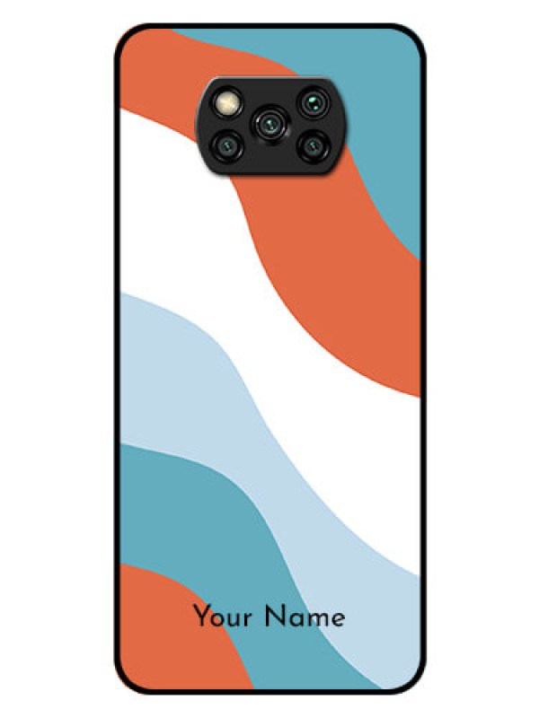 Custom Poco X3 Custom Glass Mobile Case - coloured Waves Design