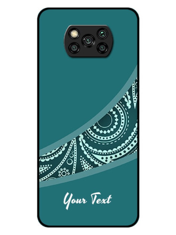 Custom Poco X3 Photo Printing on Glass Case - semi visible floral Design