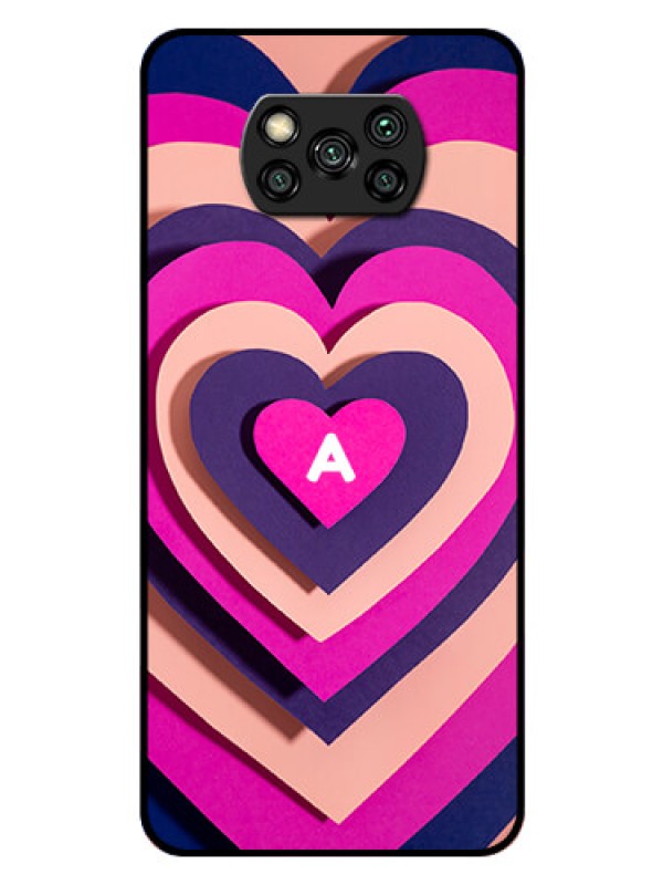 Custom Poco X3 Custom Glass Mobile Case - Cute Heart Pattern Design