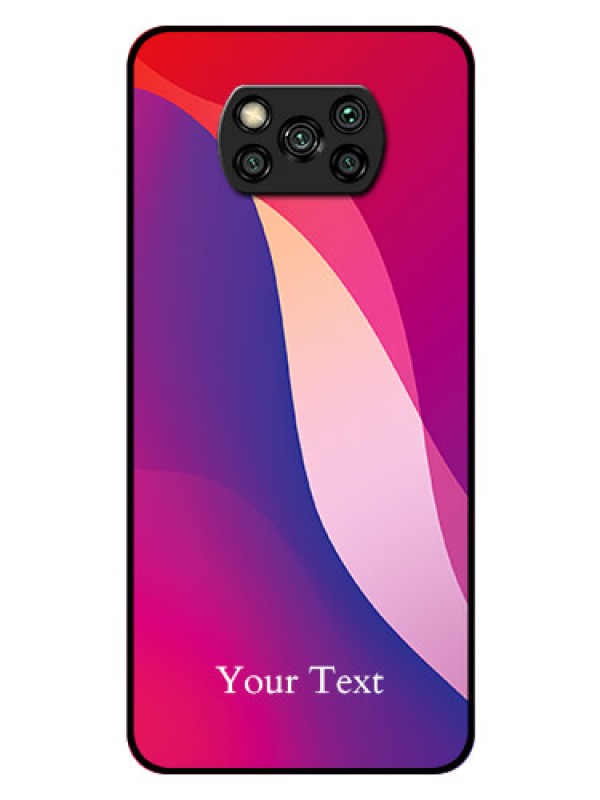 Custom Poco X3 Personalized Glass Phone Case - Digital abstract Overlap Design