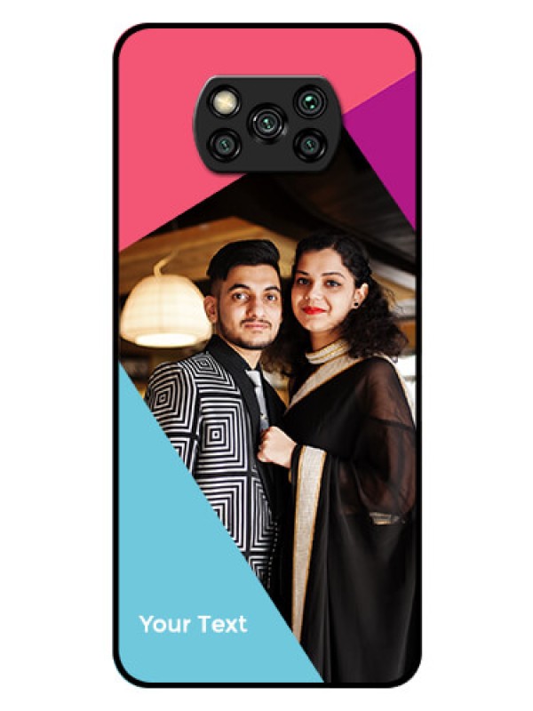 Custom Poco X3 Custom Glass Mobile Case - Stacked Triple colour Design