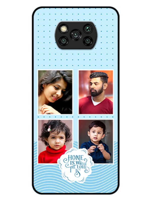 Custom Poco X3 Custom Glass Phone Case - Cute love quote with 4 pic upload Design