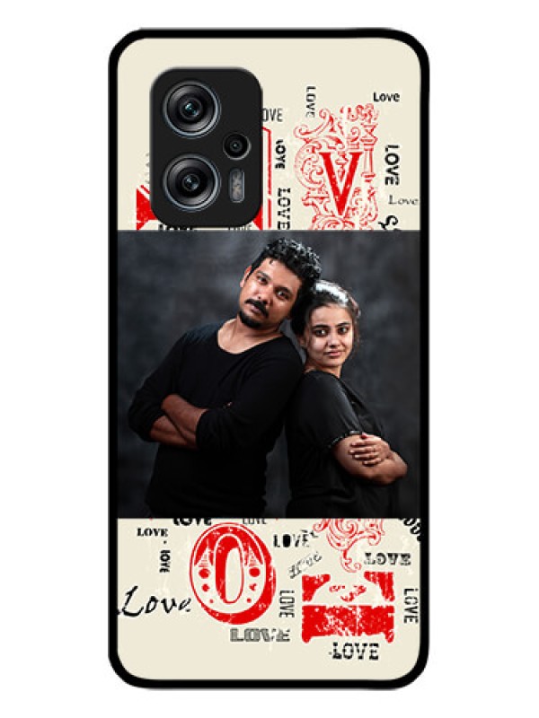 Custom Poco X4 Gt 5G Photo Printing on Glass Case - Trendy Love Design Case