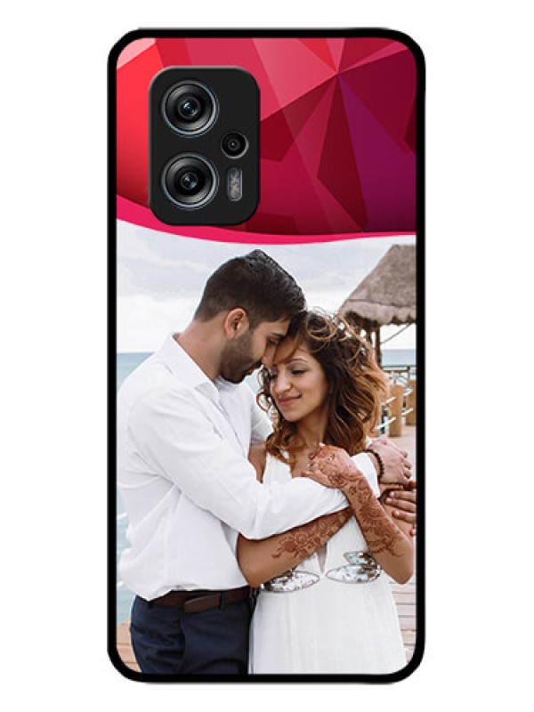 Custom Poco X4 Gt 5G Custom Glass Mobile Case - Red Abstract Design