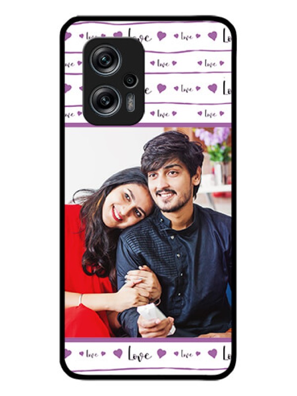 Custom Poco X4 Gt 5G Custom Glass Mobile Case - Couples Heart Design