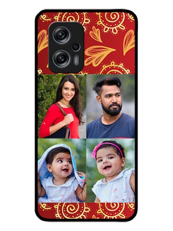 Custom Poco X4 Gt 5G Photo Printing on Glass Case - 4 Image Traditional Design