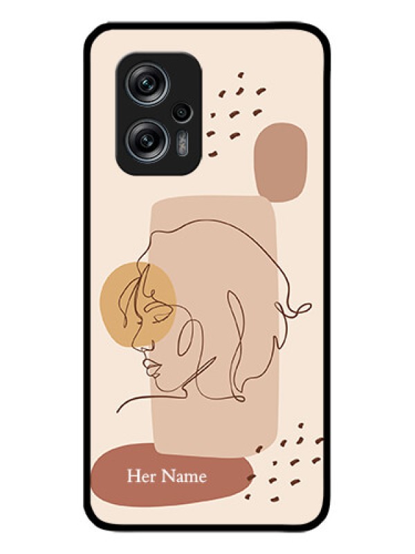 Custom Poco X4 Gt 5G Photo Printing on Glass Case - Calm Woman line art Design