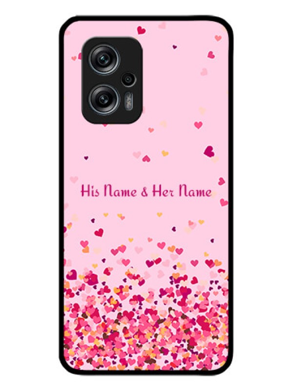 Custom Poco X4 Gt 5G Photo Printing on Glass Case - Floating Hearts Design