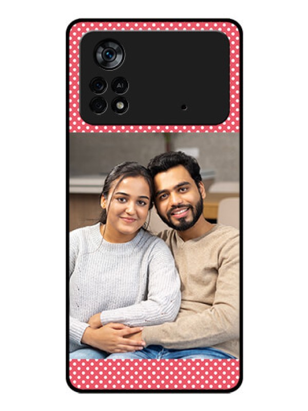 Custom Poco X4 Pro 5G Custom Glass Phone Case - White Dotted Design
