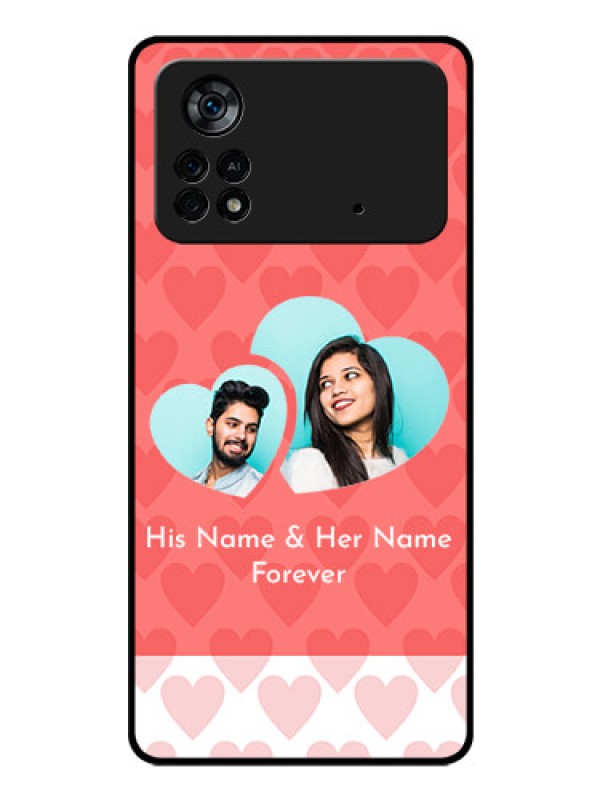 Custom Poco X4 Pro 5G Personalized Glass Phone Case - Couple Pic Upload Design