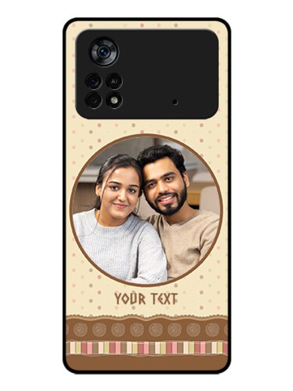 Custom Poco X4 Pro 5G Custom Glass Mobile Case - Brown Dotted Mobile Case Design
