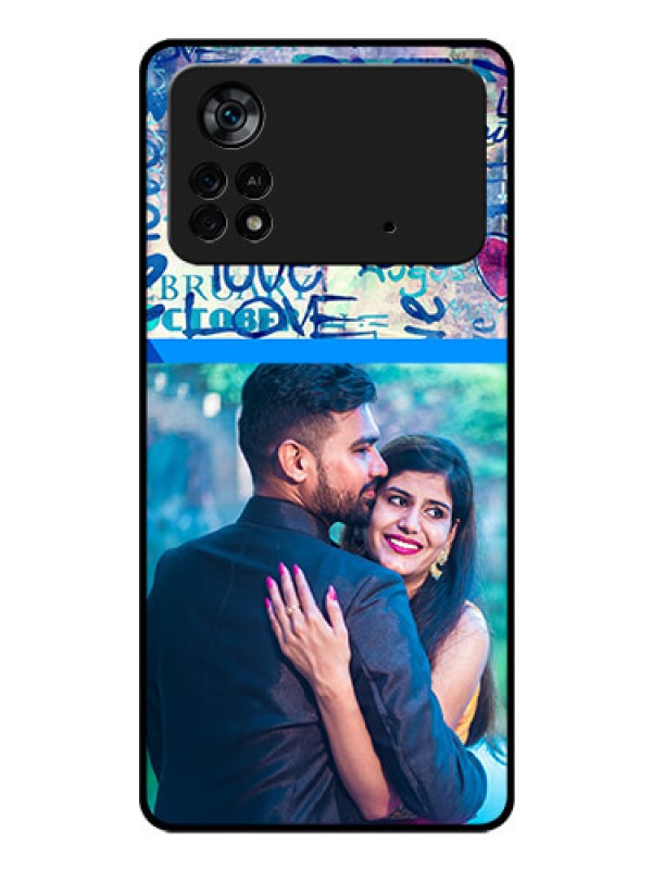 Custom Poco X4 Pro 5G Custom Glass Mobile Case - Colorful Love Design