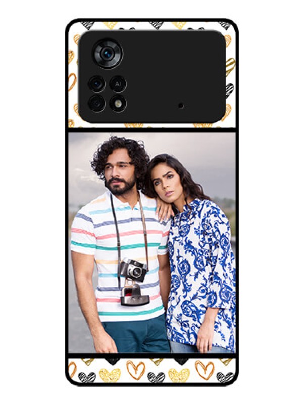 Custom Poco X4 Pro 5G Photo Printing on Glass Case - Love Symbol Design