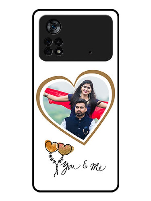 Custom Poco X4 Pro 5G Custom Glass Mobile Case - You & Me Design