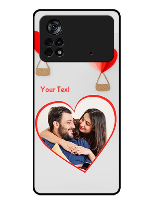 Custom Poco X4 Pro 5G Custom Glass Mobile Case - Parachute Love Design