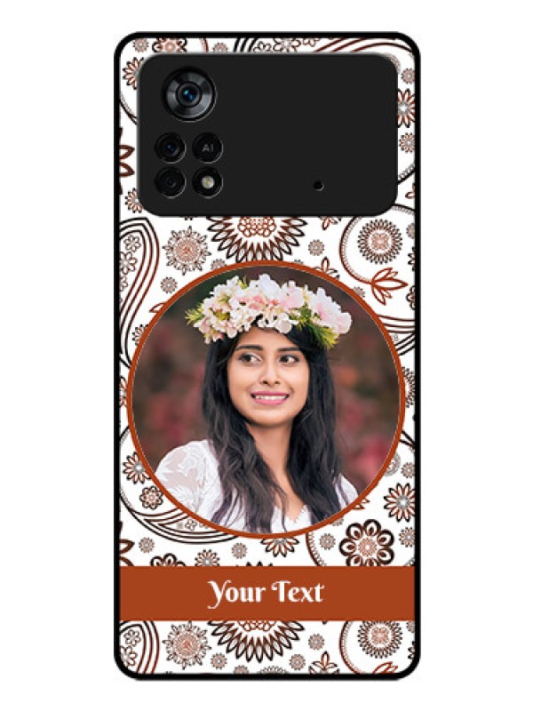 Custom Poco X4 Pro 5G Custom Glass Mobile Case - Abstract Flower Design
