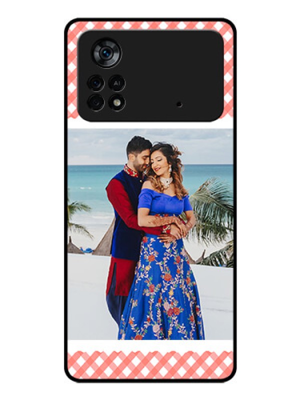 Custom Poco X4 Pro 5G Personalized Glass Phone Case - Pink Pattern Design