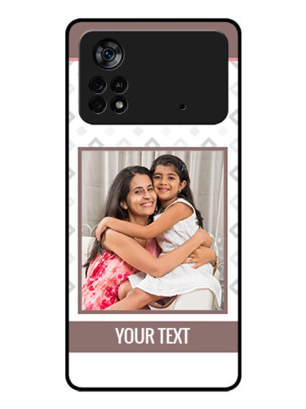Custom Poco X4 Pro 5G Photo Printing on Glass Case - Simple Diamond Design