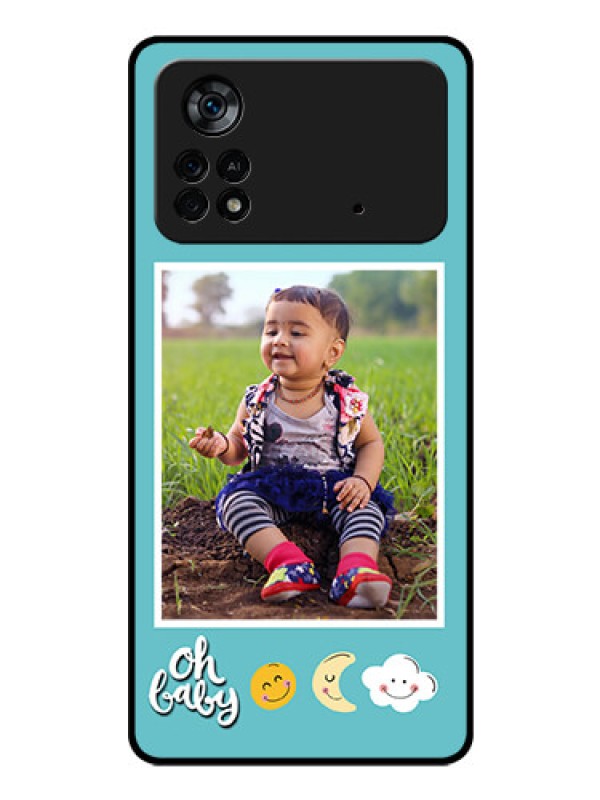 Custom Poco X4 Pro 5G Personalized Glass Phone Case - Smiley Kids Stars Design