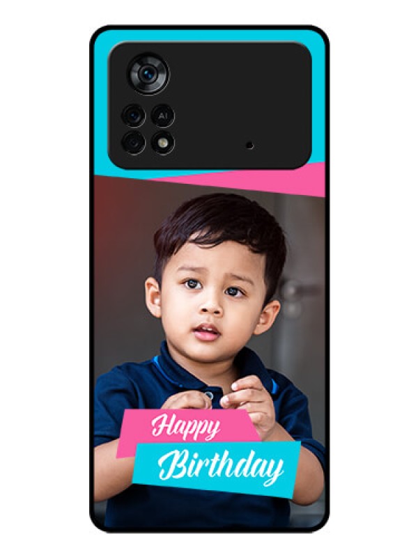 Custom Poco X4 Pro 5G Personalized Glass Phone Case - Image Holder with 2 Color Design